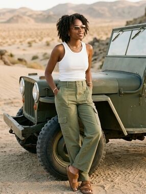 Celebrity Pink Olive Cargo Pants